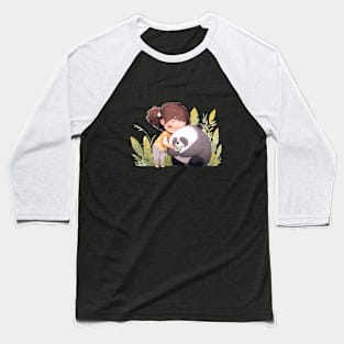 Cute Giant Panda Animal Loving Cuddle Embrace Children Kid Tenderness Baseball T-Shirt